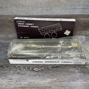 Vintage Two's Company, INC Acrylic Under Cabinet Stemware Hanger Clear Set Of 2